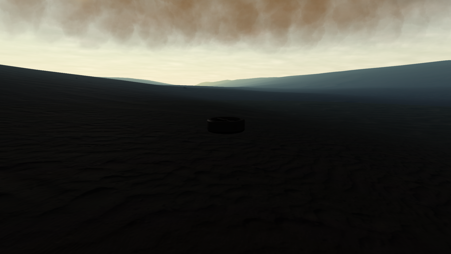 The probe core crashes in what looks like a river valley.